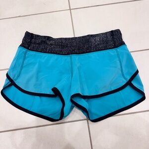 Lululemon Athletica Teal and Black Speed Shorts